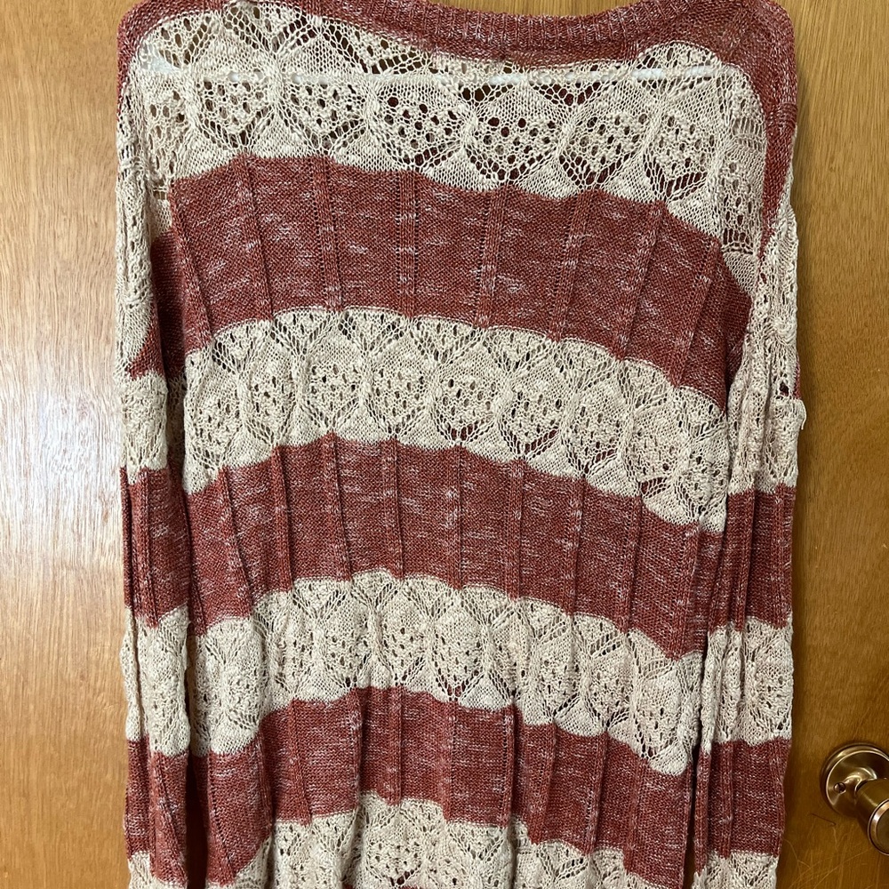 Umgee burnt orange and Cream Knit Top - Picture 2 of 4